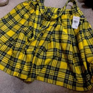 Plaid yellow skirt